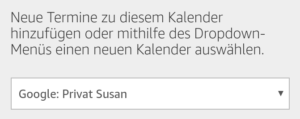 Verwaltung Termine hinzufügen in der Alexa App