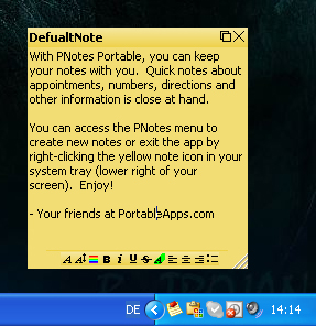 Screenshot PNotes